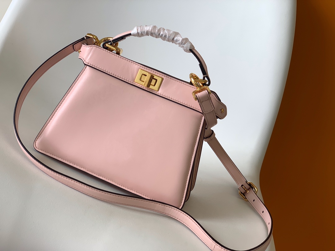 Fendi Peekaboo ISeeU Petite Pink Padded Nappa Leather Bag